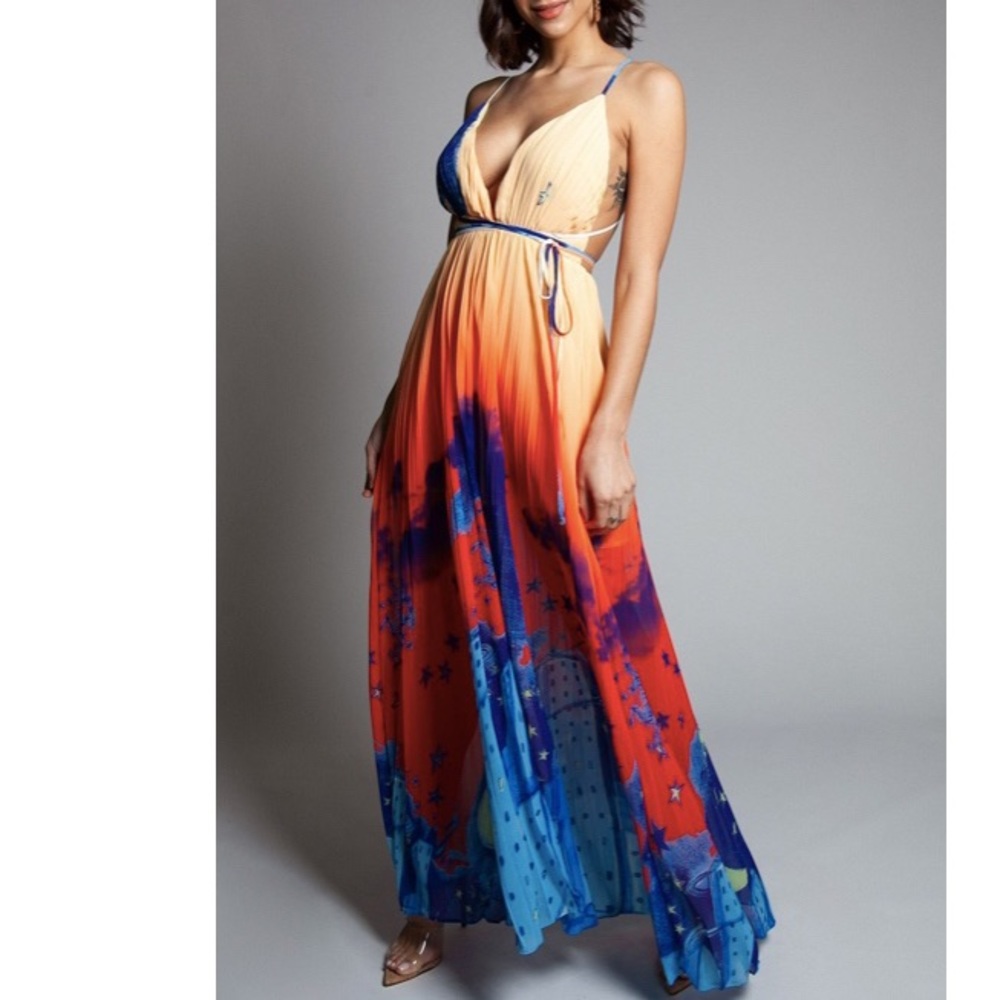 Sunset Abstract Maxi Dress